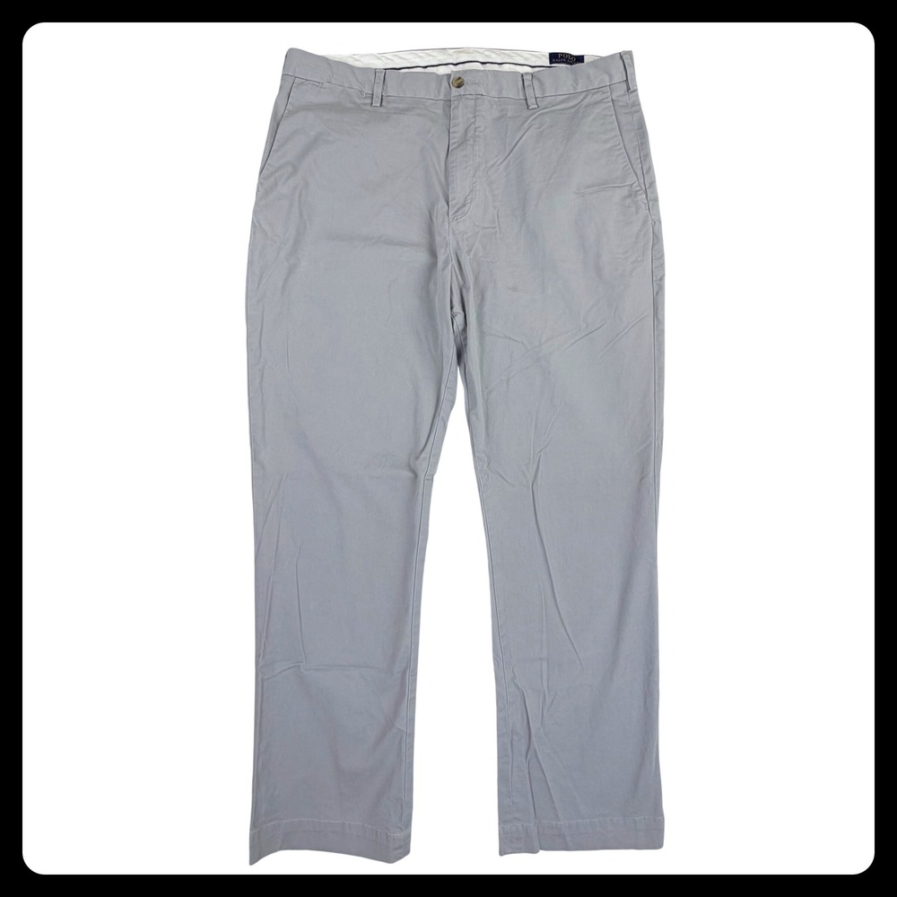 Polo Ralph Lauren Stretch Classic Fit Men 38x31 Gray Cotton Chino Pants